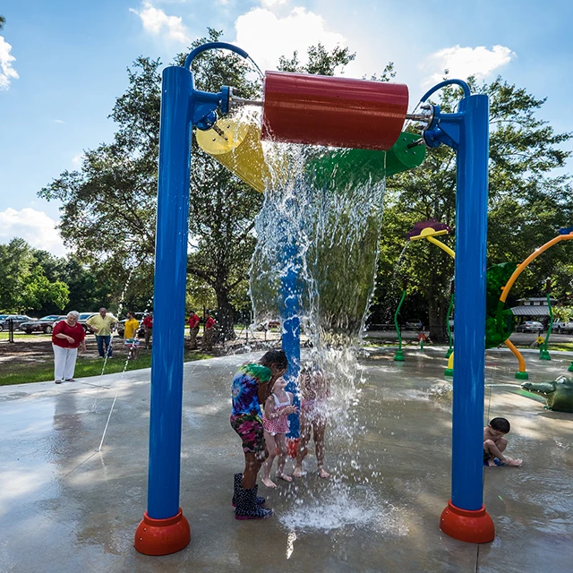 Leisure play stainless steel anti-corrosion tipping buckets water splash pad