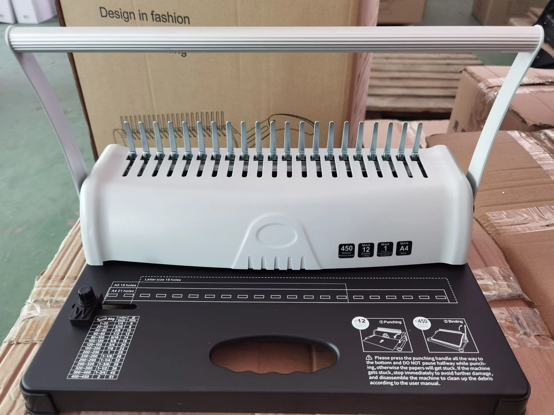 ZEQUAN 21 Holes Manual Notebook Bander 450 Sheets Spiral Comb Binding Machine