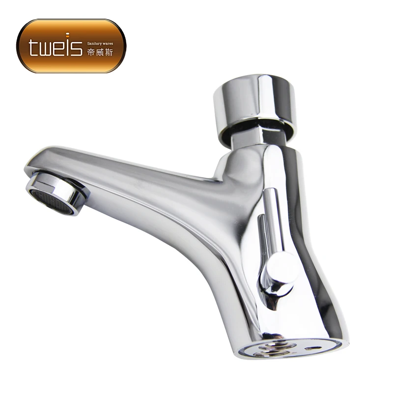 water saving luxury brass bathtub self-closing time delay mixer faucet