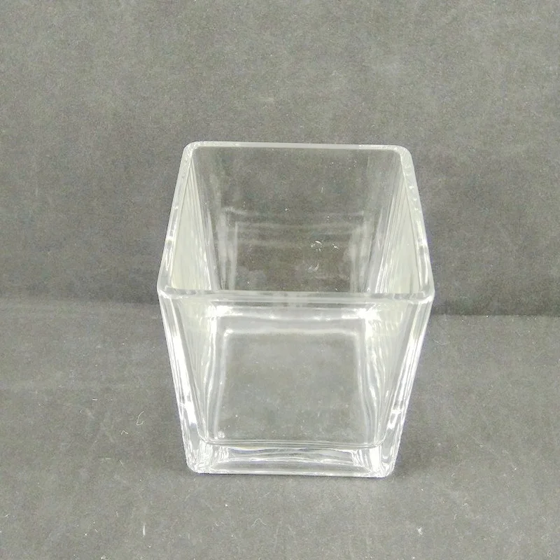 Supplying Cheap Price Transparent Solid Glass Cube/Cube Glass Vase/Tealight Holder Cube Glass  for Show Case Decoration