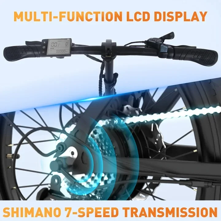 HITWAY 350W 36V 20Inch 7Speeds Electric Bicycle for Adult New EU Stock Cheap Price Foldable Light Max 90KM