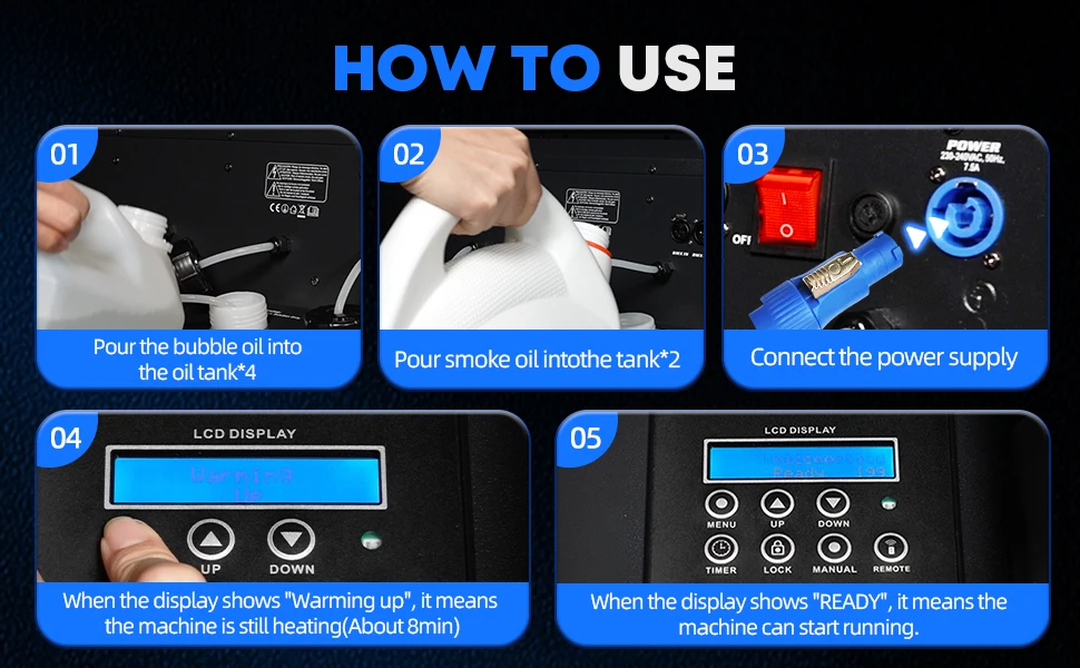 Topflashstar RGB LED Smoke Bubbles Machine with Remote DMX Effect for Indoor Outdoor Halloween Holiday Party