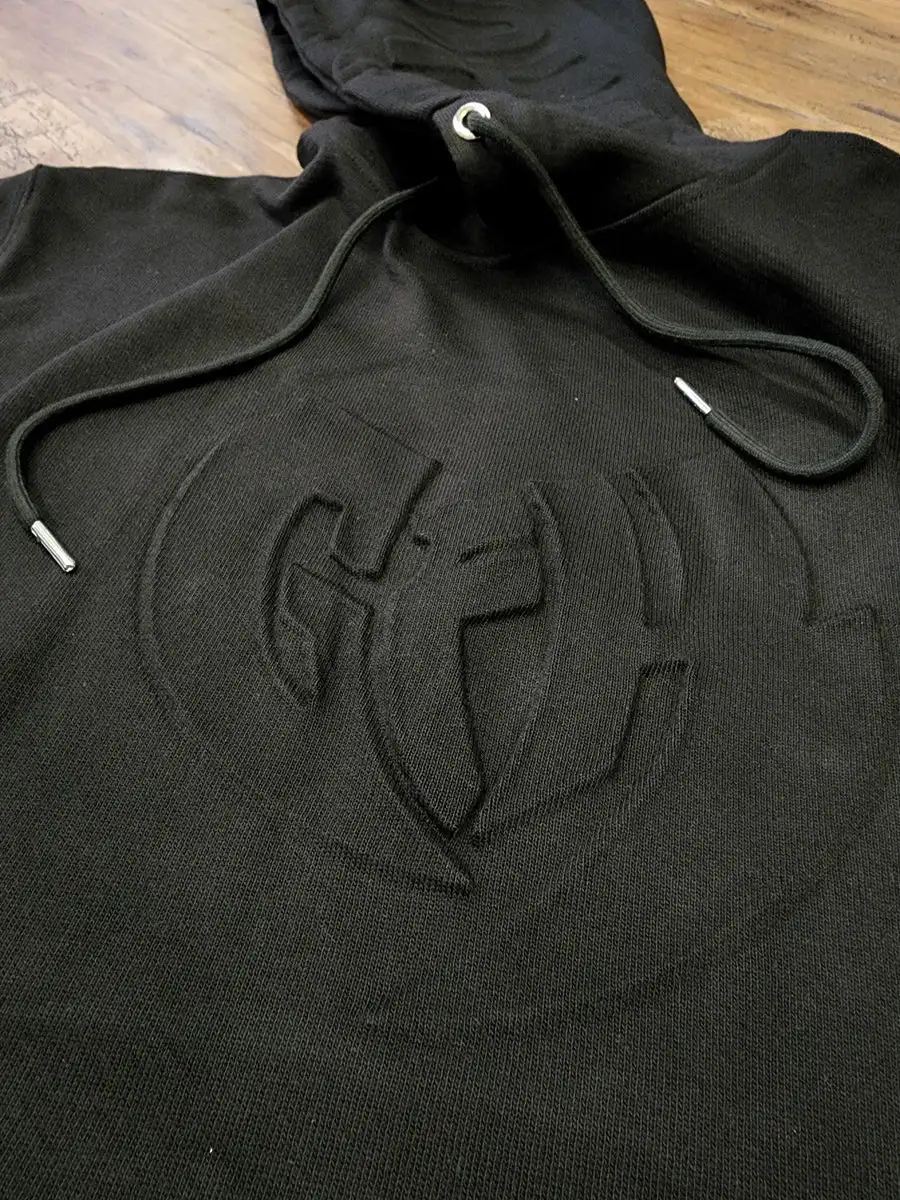 Trend Style Mold Creation Hood Embossment Logo Pure Cotton Oversized Fit Hoodies Plain Pullover 3d Embossing Technique Hoodie