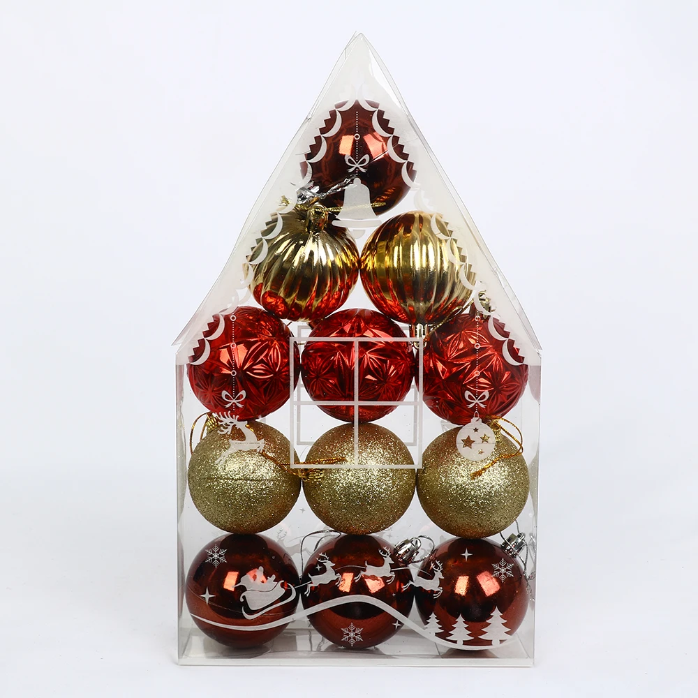 NEW 6CM Christmas decoration ball for party plastic house shape Christmas ball Bola de navidad