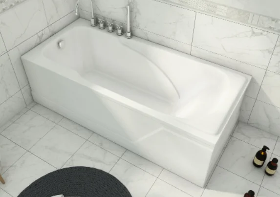 European Style Bathroom Modern Acrylic 1200mm Bathtub for Sale Elegant Curved Design Round Shape Floor Mounted Shower Tub