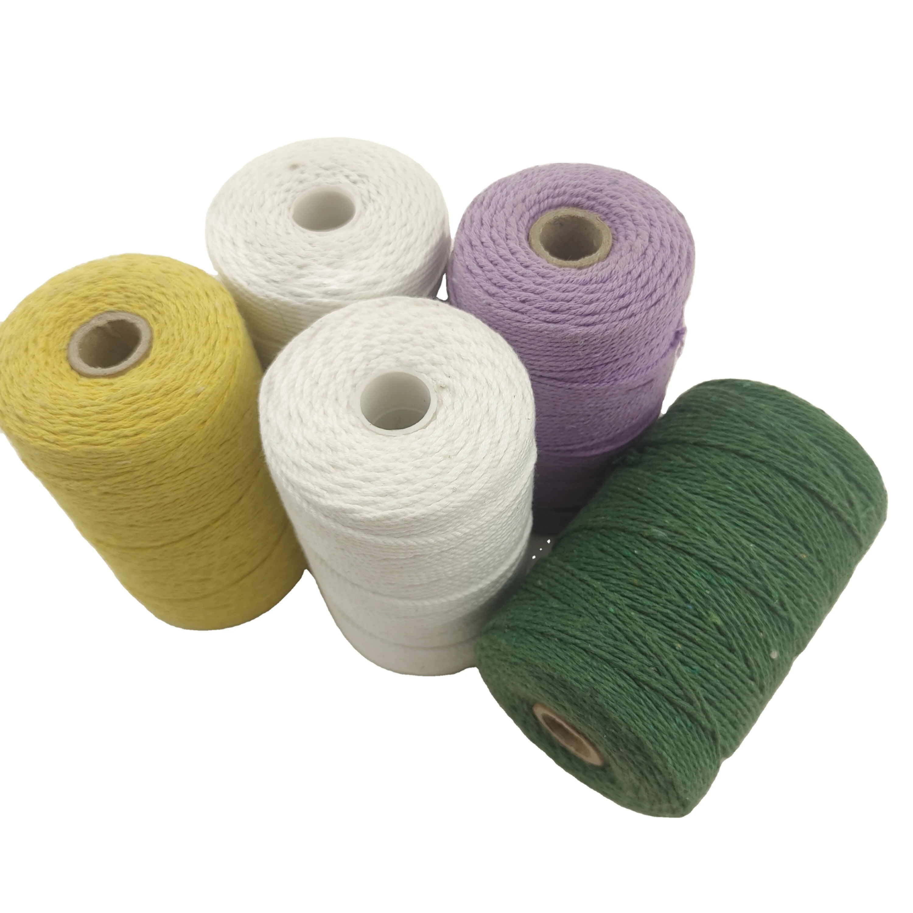 1-3mm three-strand white cotton cord Handmade DIY cotton thread decoration colorful cotton rope weaving