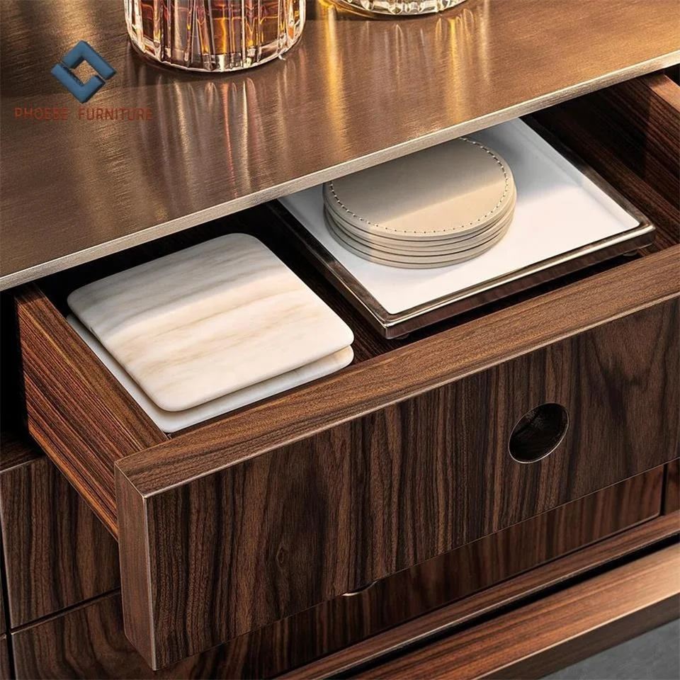 Luxury vertical glass door wood frame wine cabinet bar living room furniture with stainless steel legs