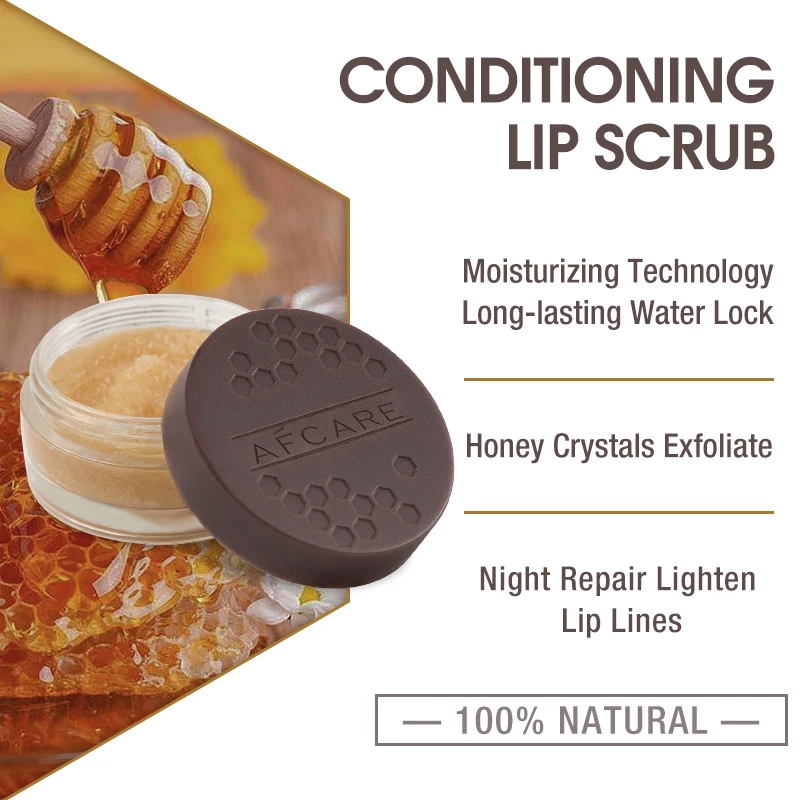 Organic Lip Scrub With Honey Sulfate-free Exfoliator & Moisturizing and Olive oil & Honey Flavored Lip Scrub Private Label