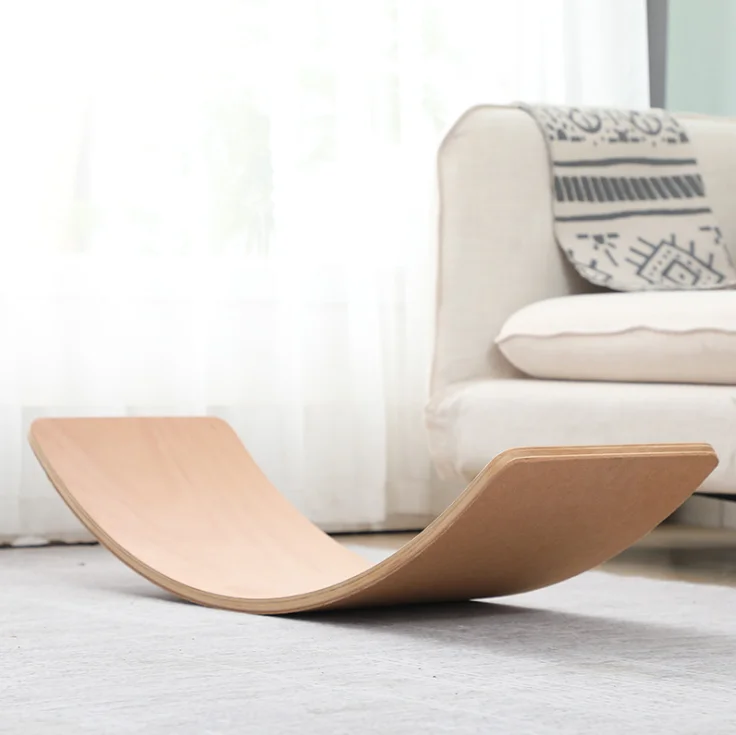 Fitness Balance Curvy Board Multifunction Rocker Wooden Wobble Balance Board For Kids