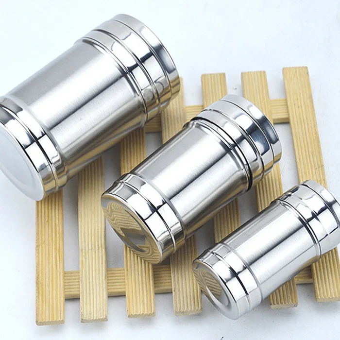 Stainless Steel Kitchen Salt Shaker Pepper Ground Cumin Powder Barbecue Seasoning Jar Seasoning Jar Toothpick Bottle Sticker Pen