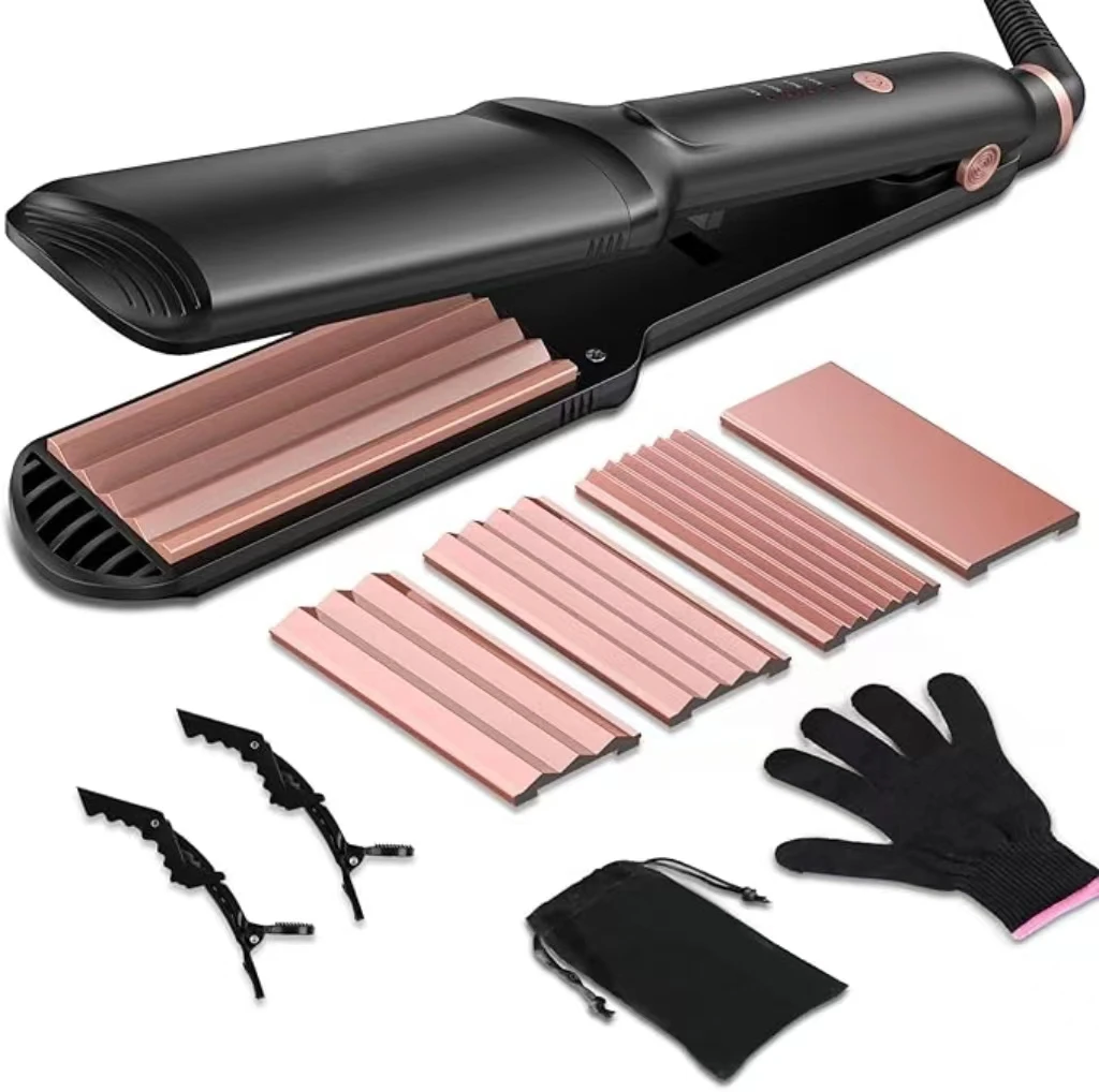 4 in 1 Interchangeable Private Label Flat Iron Auto Steam &Infrared Hair Straightener Hair Straightener Steam Hair Styling Tools