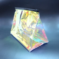 Wholesale Customized Laser Holographic Travel Transparent TPU Zipper Cosmetic Bag Luxury Makeup Bags