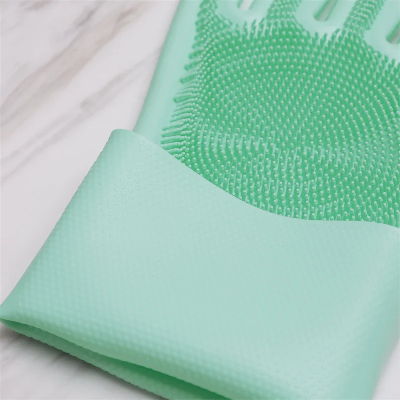 Reusable Magic Brush Dishwasher Silicone Scrubber Gloves For  Dish Washing Clean