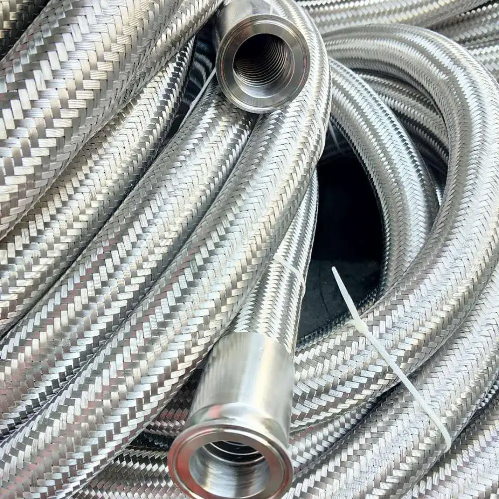 factory price tri clamp ferrule fitting flexible pipe  SS304 hydraulic flexible metal hose pipe