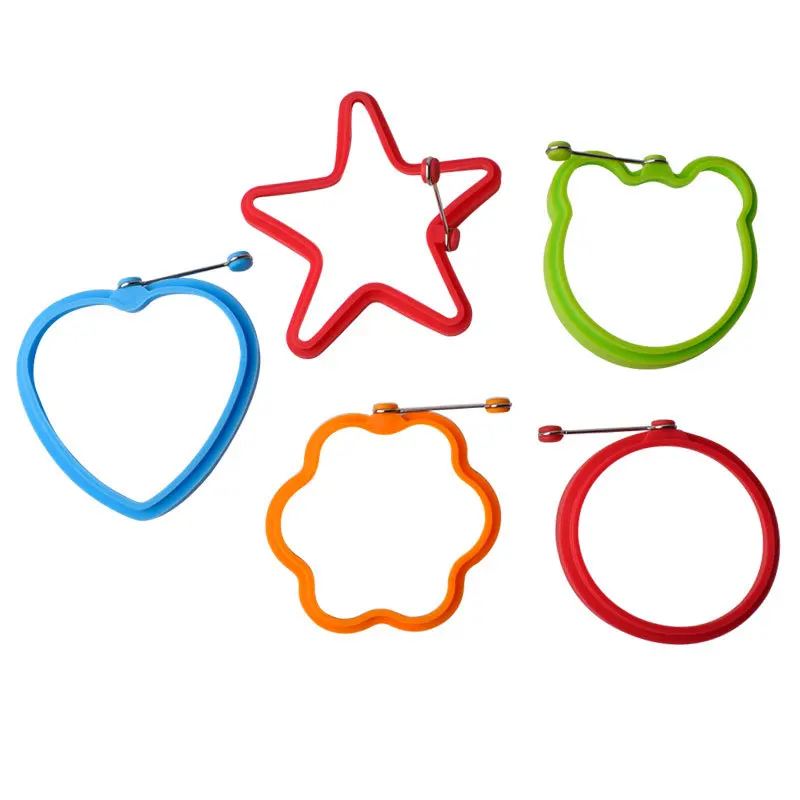 Hot Sale Non Stick Egg Frying Rings Fried Poached Pancake Cooking Egg Silicone Egg Rings with Handle for Cooking