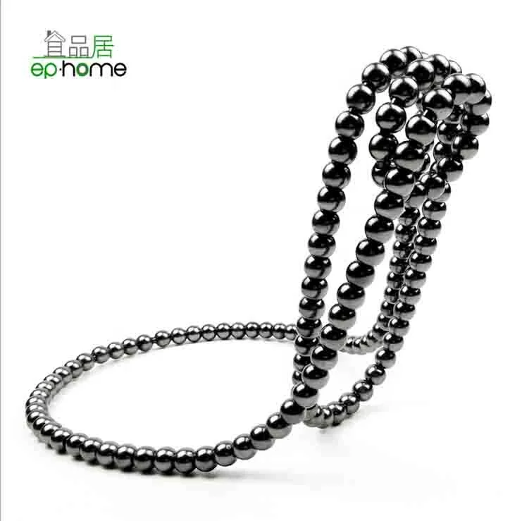 
Luxury vintage floating black gold white pearl chain suspension necklace wine bottle rack/holder gift craft Bar Home Decor 