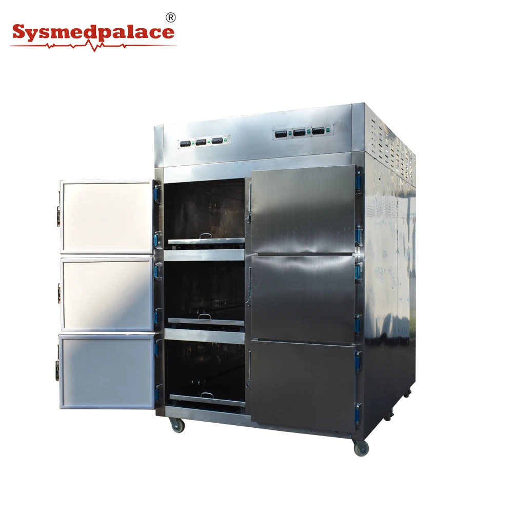 SYSMEDPALACE hot sale 6 cabinet body storage morgue freezer funeral supplies mortuary refrigerators manufacture