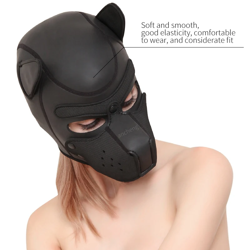Bondage Dog Mask Erotic BDSM Dog Hood Restraint Halloween Head Hood Sex Toy for Men Women Couple Cosplay