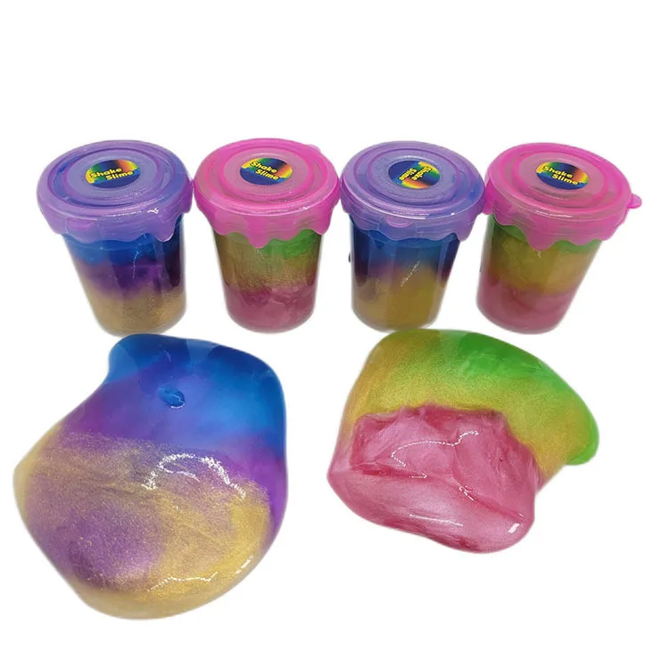 Hot sale round cup foam slime scented crystal mud slime glue 7*6cm colorful slime for kids gift