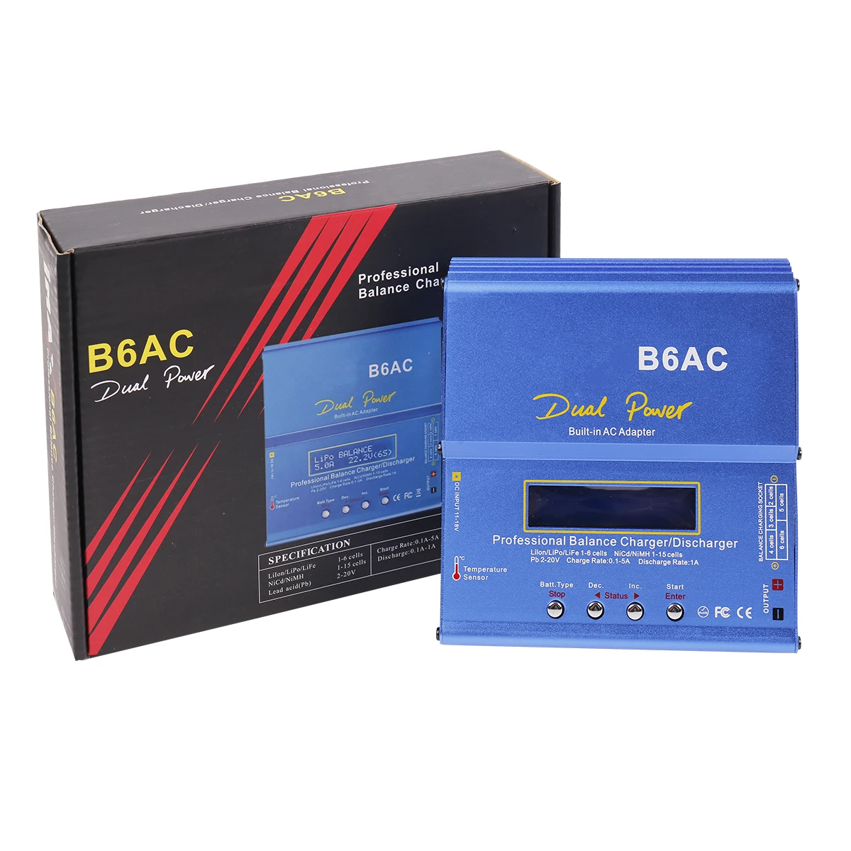 B6 AC 80 Вт B6AC Lipo NiMH 3S/4S/5S RC зарядное устройство с аккумулятором + штекер ЕС провод питания встроенный блок 5A