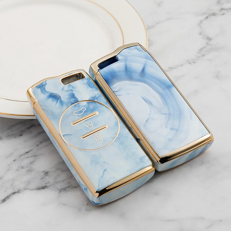 Marble TPU Soft Full Protection Key Case Shell For Chery Tiggo 7 Pro 8 Plus Arrizo 5 class car key fob case cover