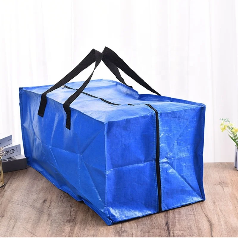 Custom Printed Heavy Duty traveling Extra Large Pp woven luggage Bags for moving storage bag with zippers