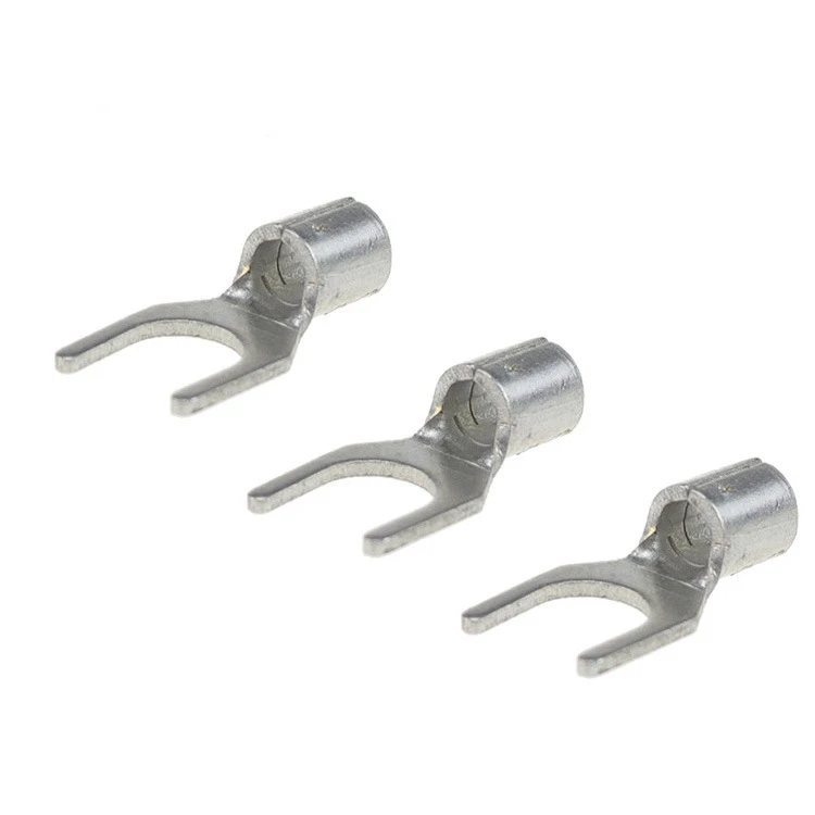 SNB Series Copper Brass Electrical 22-10AWG Wire Crimping Connectors Non-insulated Fork Spade Crimp Cable Terminals