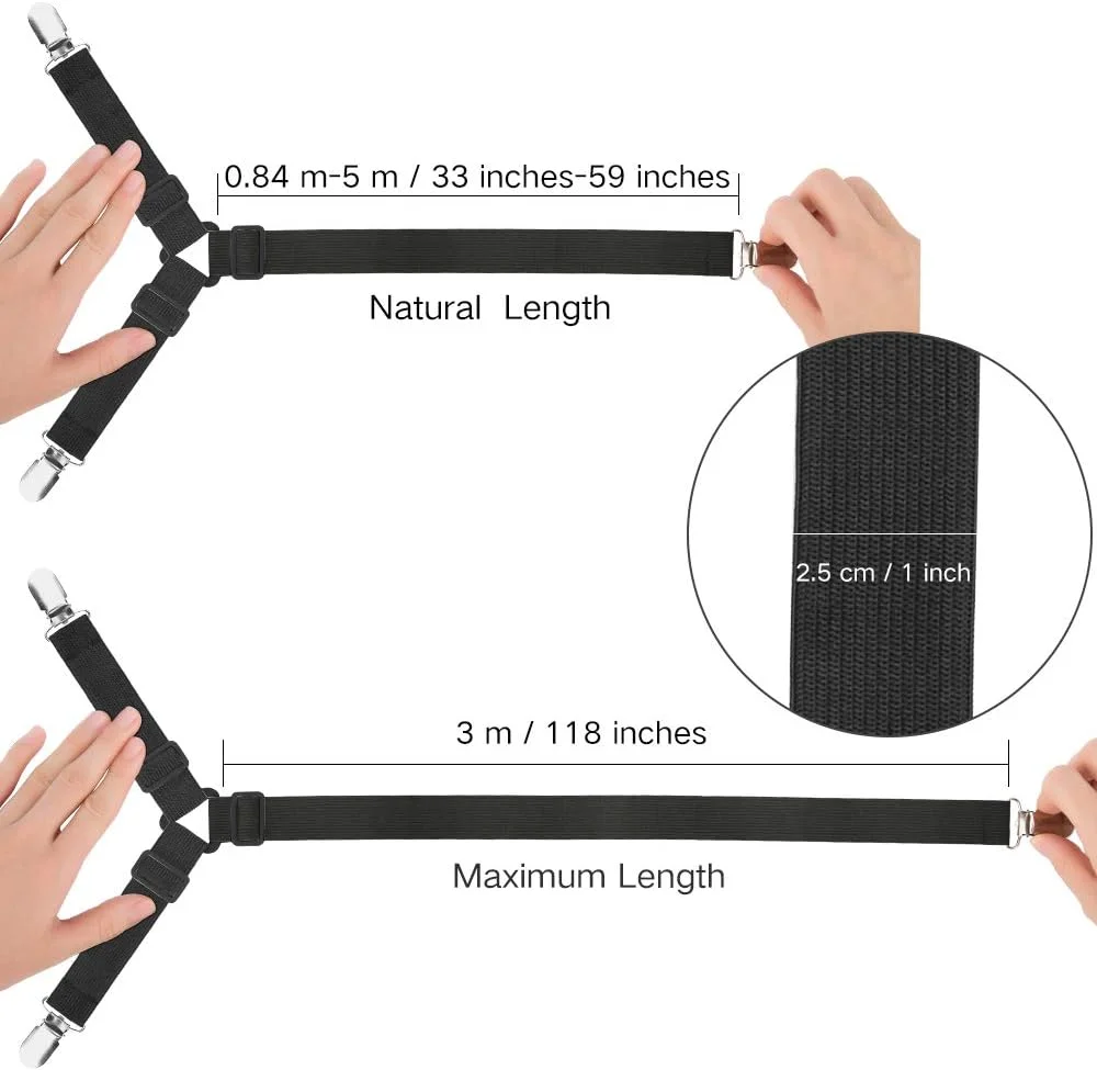 Wholesale High Quality 2Pcs Elastic Bed Sheet Holder Corner Strap Sofa Bed Bands Grippers Bedsheet Fastener Clip