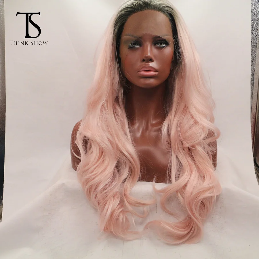 
Synthetic lace front wigs French lace factory price high quality custom package 