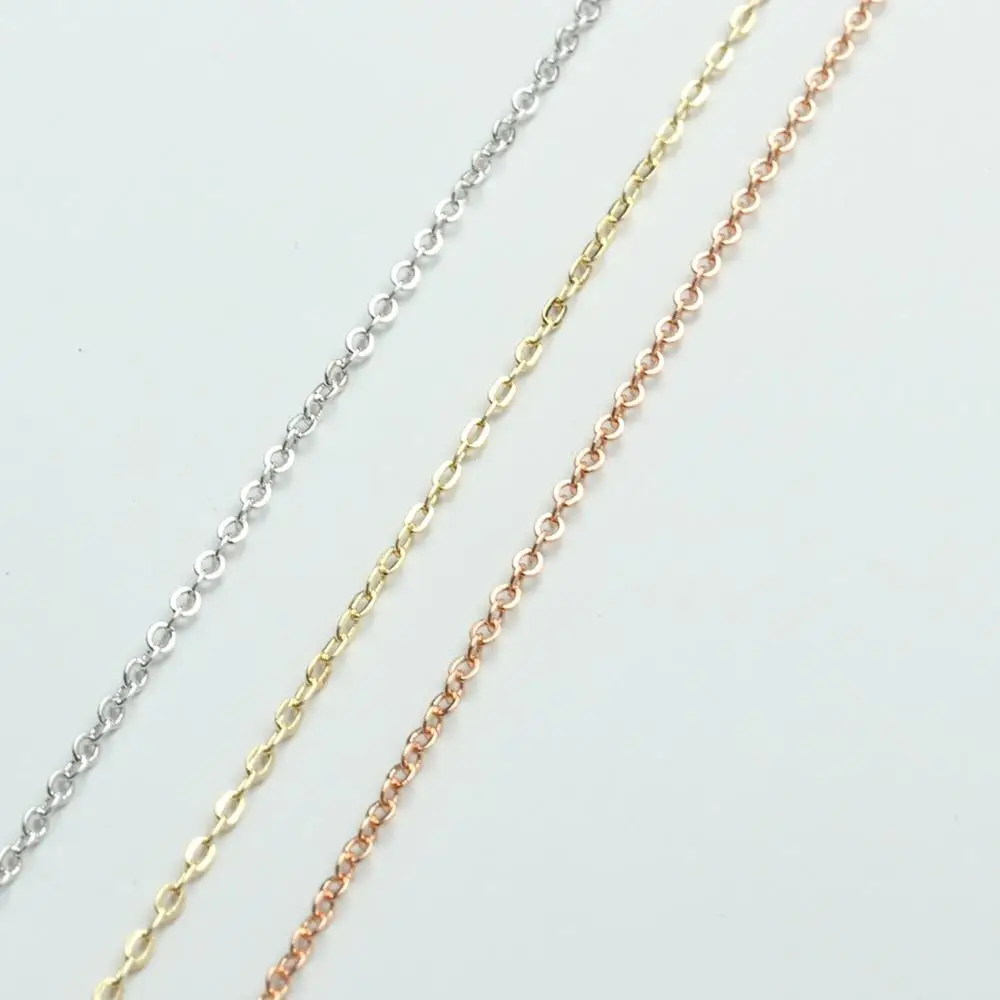 NANA high quality 14k italian gold plated chain,1.5mm brass gold O shape chain,rose gold necklace