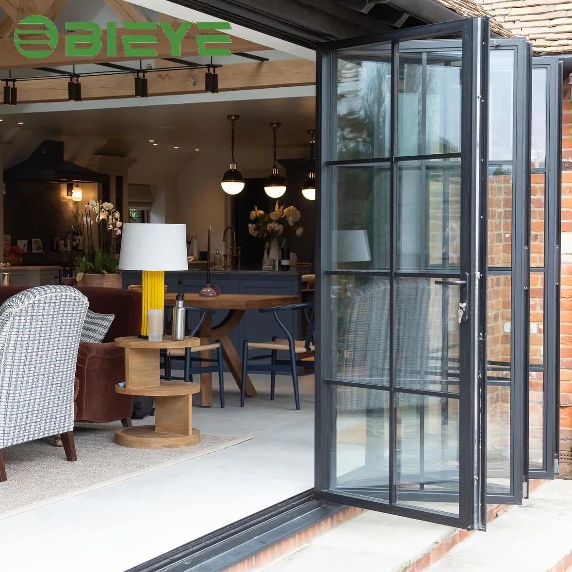 Modern Durable Aluminum Folding Entrance Door Space-saving Aluminum Alloy Folding Door Japanese folding doors