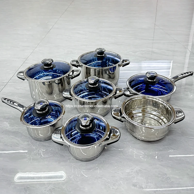 Most Favorable 30 Piece Stainless Steel Pot And Pan Set Luxury Cook Pot Set Non-stick Cookware Set