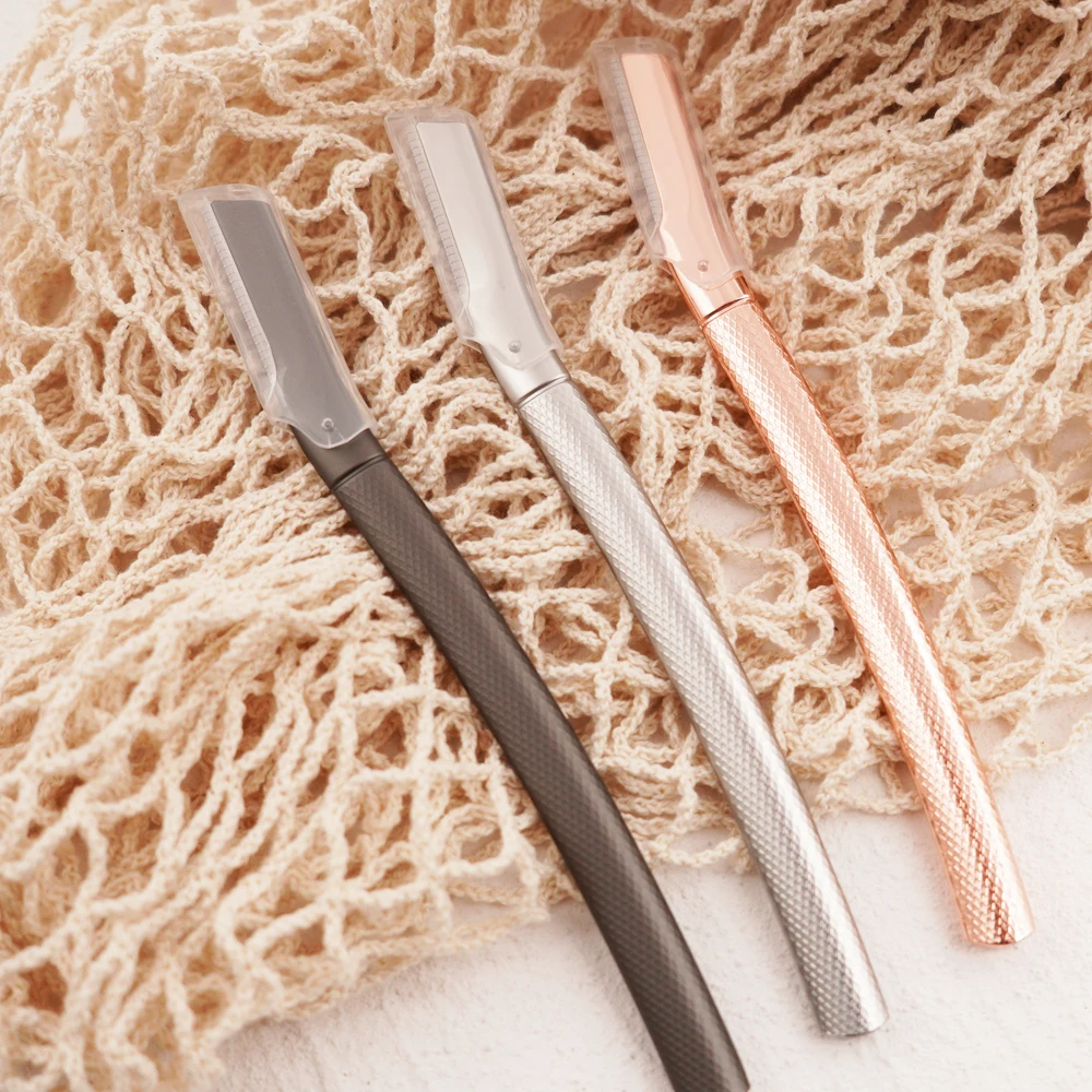 Ultra Modern Fashion Hair Removal Ladies Dermaplaning Tool Facial Eyebrow Razor Using a Metal Handle Eyebrow Razor Trimmer