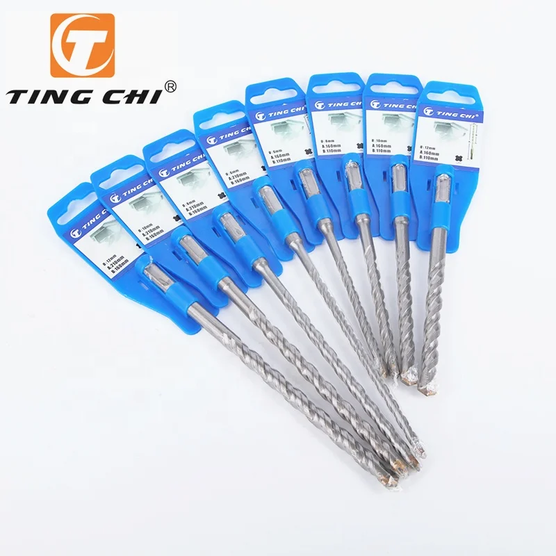 High Quality SDS-Plus Hammer Drill Bit with Solid Carbide Tip Double Flute for Drilling Concrete, Granite, Brick, Block, Tile, M