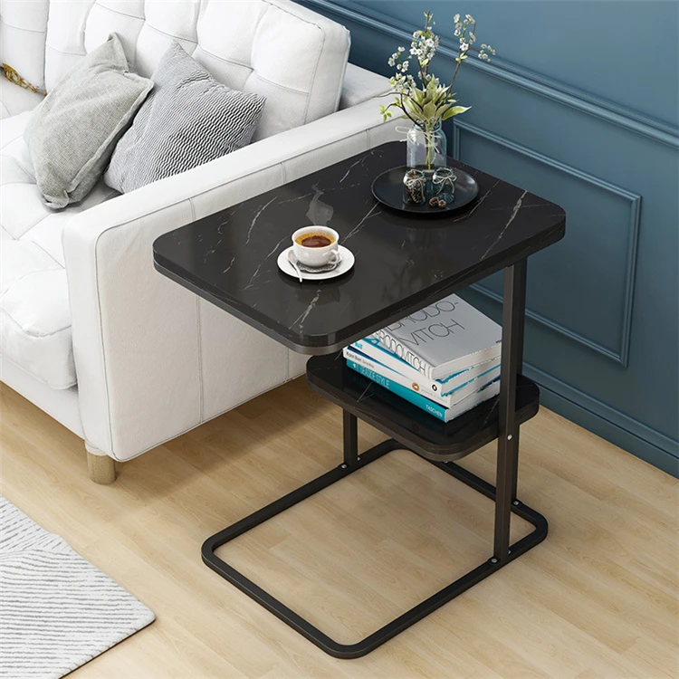 New design sofa marble side table metal double marble coffee table metal frame living room furniture