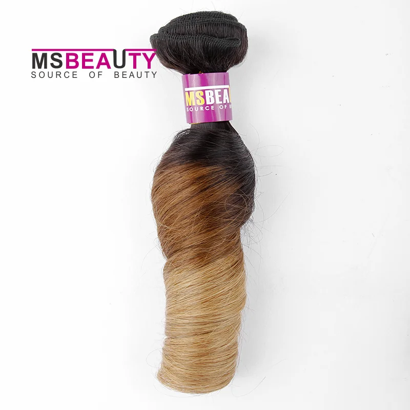 1B-4-27 Color 3tone Nigeria Platinum Blonde Crochet Braids Malaysian Bouncy Curl Human Hair Bundles Weave Braid in Weave  Curly