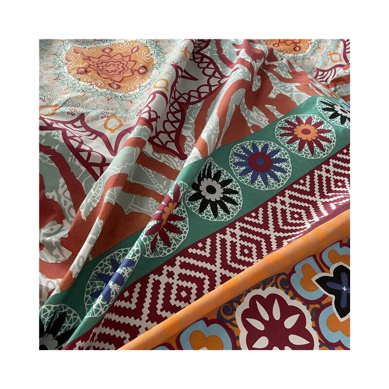 Hot Sale 100%Polyester Pigment Printing Vintage pattern microfiber fabric printed home textile for bed sheet