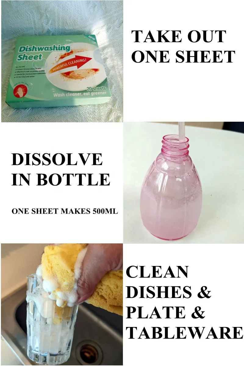 efficient dishwashing detergent sheet