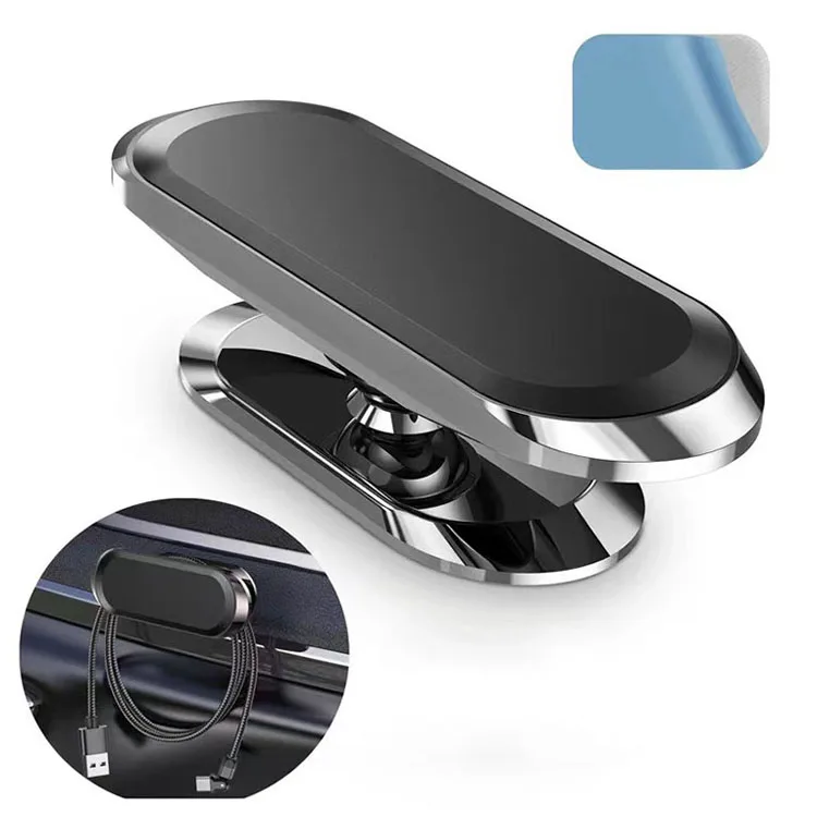Magnetic Car Phone Holder 360 Rotatable Mini Strip Shape Stand For Metal Strong Magnet GPS Car Mount