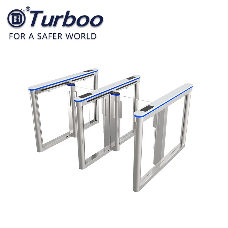 High security fully automatic optical pedestrian access control swing turnstile barrier speed gates for banks and hotels