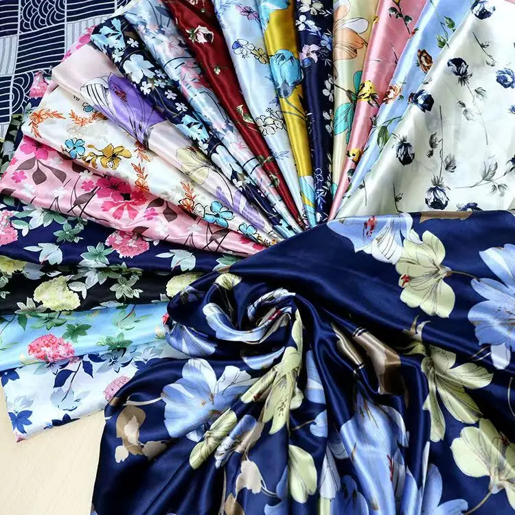 Factory price Wholesale New Designs Silk Satin Fabric Digital Print Fabric for Lady Dress Lady Polyester Digital Printing Fabric