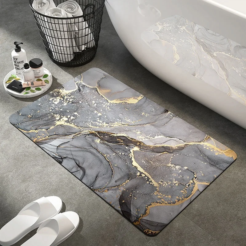 custom 40x60cm quick dry diatomite bathroom carpet doormat colorful water absorbing bathroom floor mat