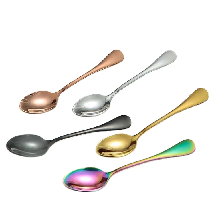 Tiny 9.8cm Gold Small spoon for needs of a small utensil Dishwasher-safe simple design will match many settings
