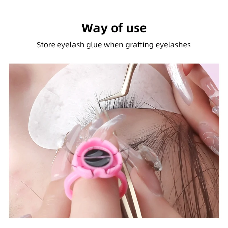 IRISMANLI Heart Shape circular Plastic Holder Professional Glue Cup Ring Eyelash lash Extension Glue Holder