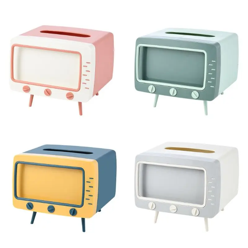 New Arrival Household Modern Napkin Tissue Box TV Shape Phone Holder Decorative Paper Box
