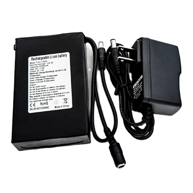 Black wrap rechargeable li-ion battery pack 12V 4800mah for led light,CCTV Camera/Lan router
