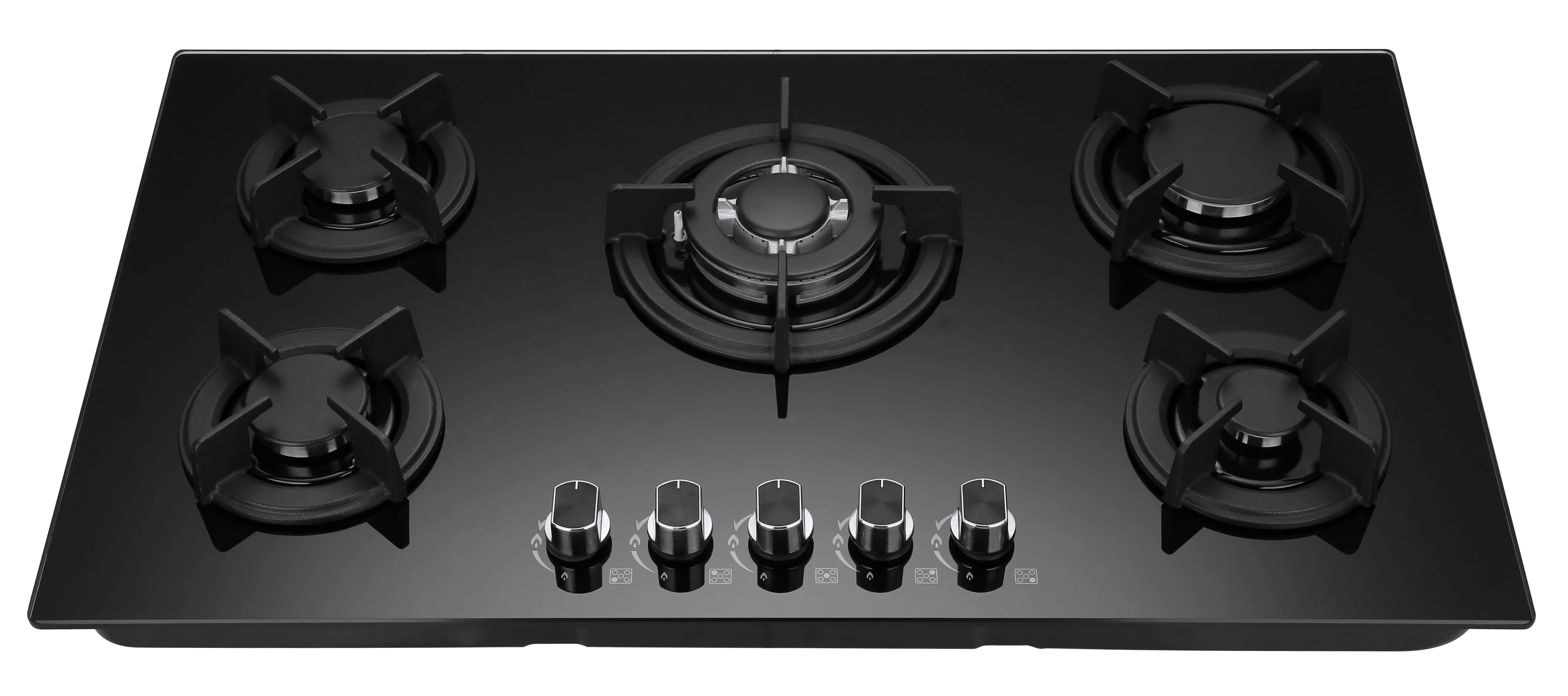 Hot selling Portable 5 Burners tempered glass  Gas Hob for home using
