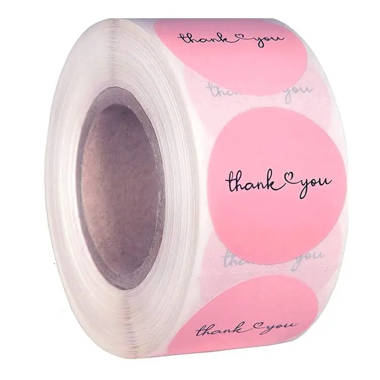 Лидер продаж, спасибо за покупку, наклейки из крафт-бумаги, спасибо за заказ, наклейки на заказ, розовые, спасибо за наклейки