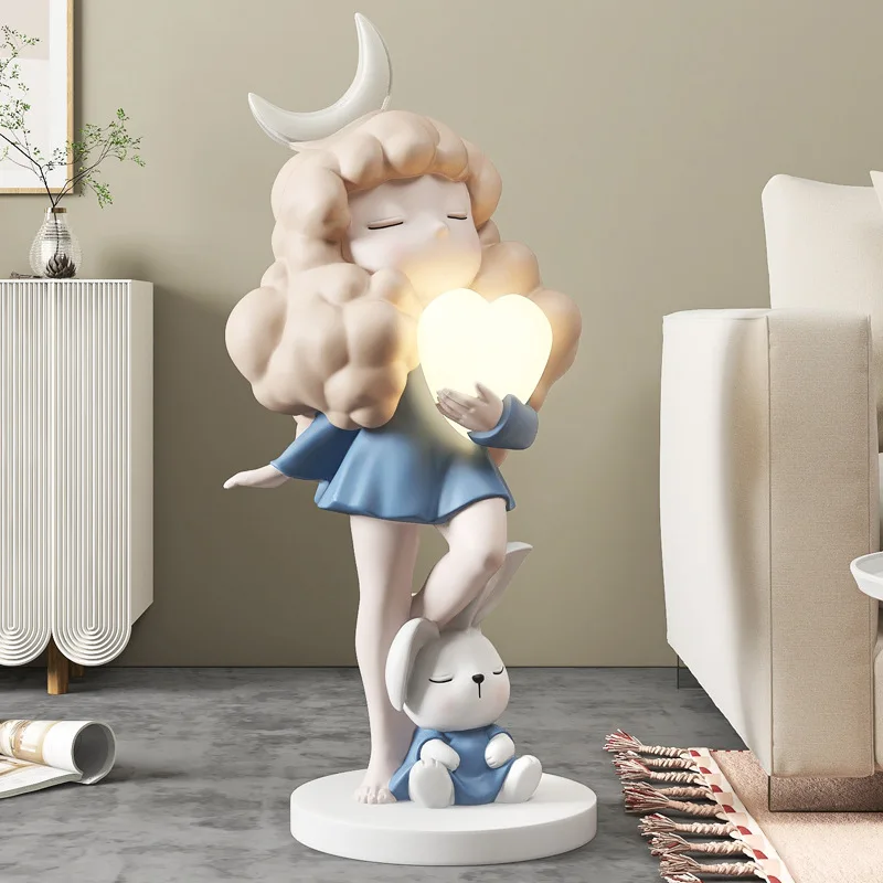 Large floor lamp cartoon girl living room TV cabinet sofa bedside home accessories lamp