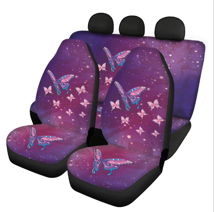 Car Accessories Seat Covers For Most Cars Hawaii Polynesian butterflyPrints Front/Back Car Seat Cushion Cover Full Set Holiday
